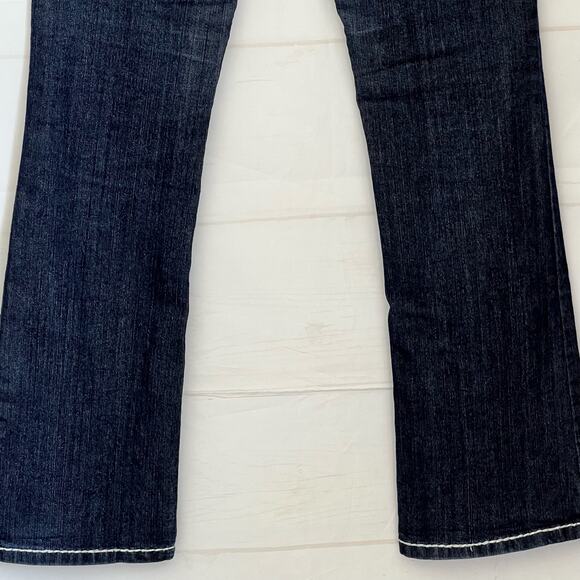 Miss Chic Women's Denim Jeans Size 9 Mid Rise Dark Wash Bling Embroidered - Picture 5 of 15